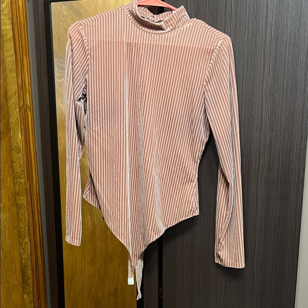 Striped Pink Long Sleeve Women's Top
